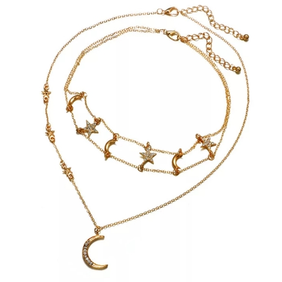 ☆Princessa☆ Stars and Moon Layered necklace - Picture 6 of 6